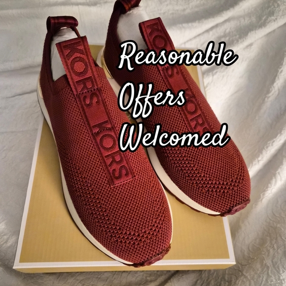 MICHAEL Michael Kors Bodie Stretch Knit Sneakerz ▪︎ Deep Red - Picture 5 of 11